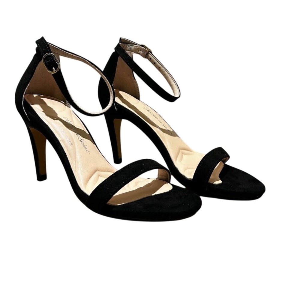 Antonia Saint NY Tina Party Stiletto Black Ultra Suede, Size 8.5